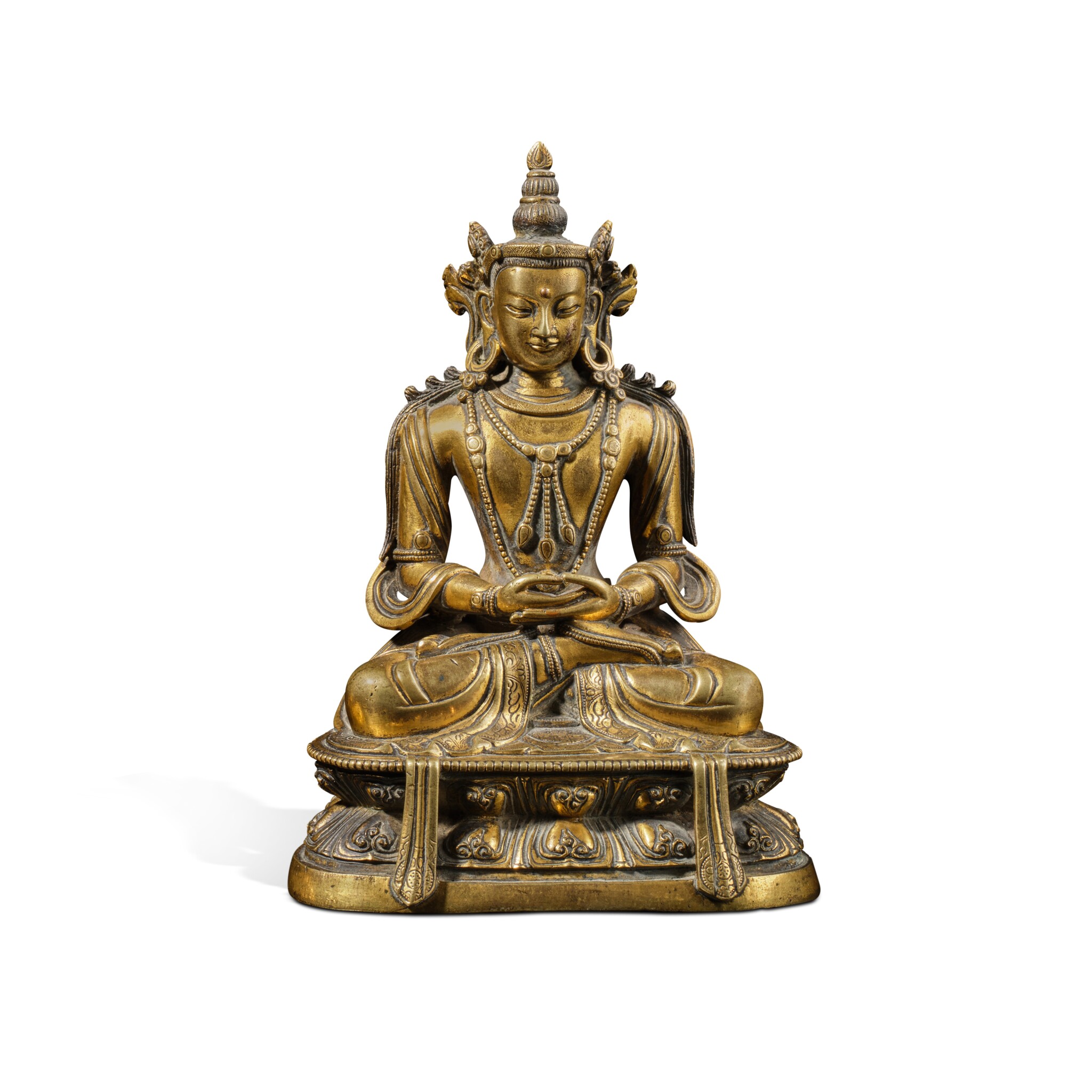 清十八世紀 銅鎏金無量壽佛坐像