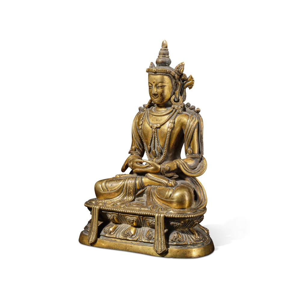 清十八世紀 銅鎏金無量壽佛坐像