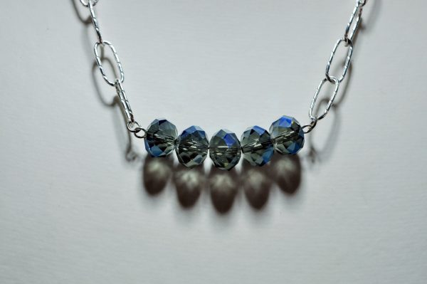 蓝水晶银项链