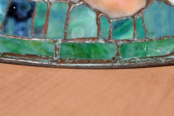 Tiffany山茱萸牡丹纹彩玻璃古典台灯