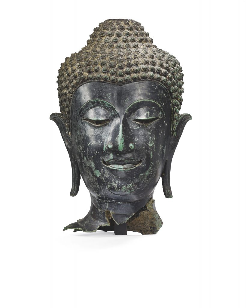 泰國，蘭納時期，15 世紀 釋迦牟尼佛祖青銅頭像