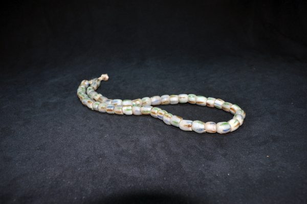 老琉璃珠彩条珠链