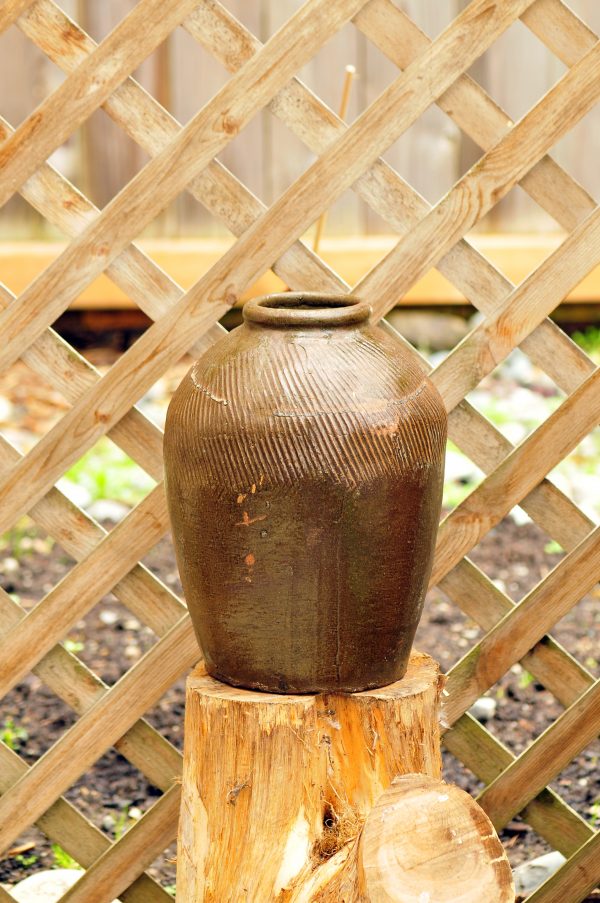 宋 剁刀紋 褐醬釉罐
