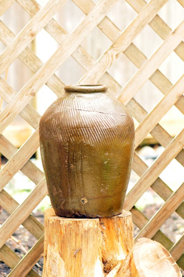 宋 剁刀紋 褐醬釉罐