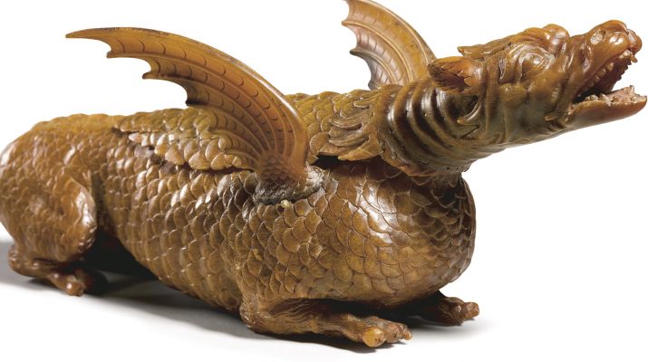 A HIGHLY IMPORTANT AND MAGNIFICENT RHINOCEROS HORN 'DRAGON' VESSEL HOLY ROMAN EMPIRE, LATE 16TH – EARLY 17TH CENTURY