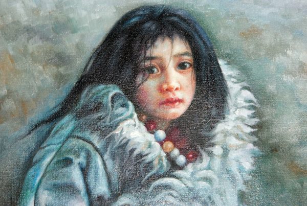肖像油畫 西藏女孩