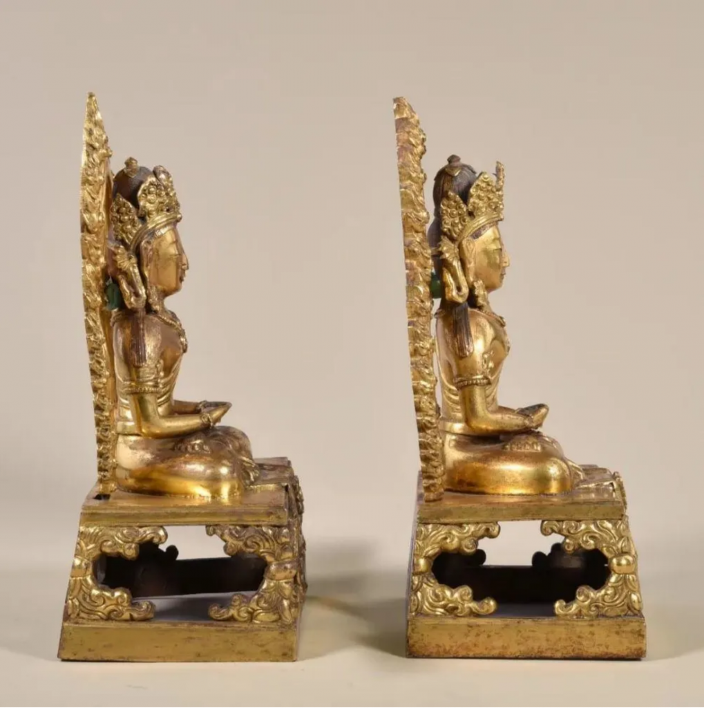 清乾隆35年（1770年） 铜鎏金无量寿佛（一对）