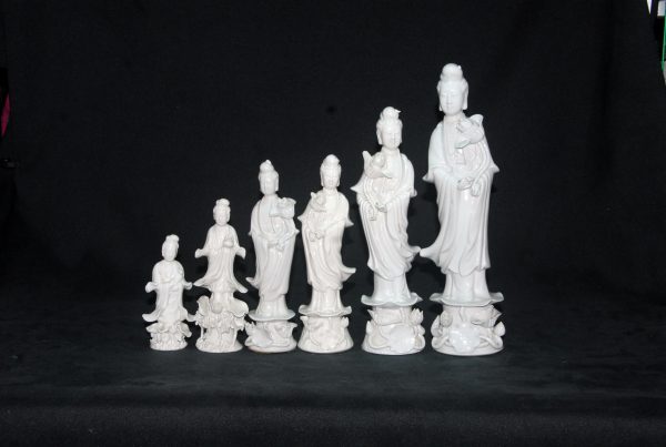 德化白瓷 觀音雕塑 擺件 一組