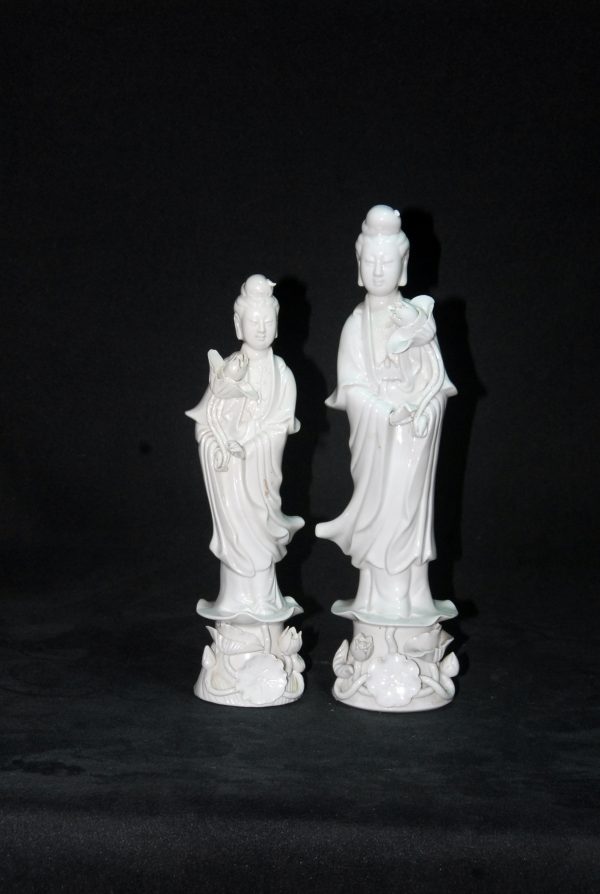 德化白瓷 觀音雕塑 擺件 一組
