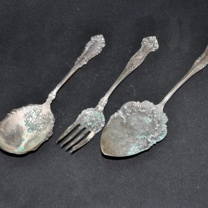 美国 老银器 錾花 烹饪厨具一套