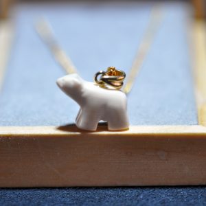 阿拉斯加猛犸象牙雕 北极熊项坠项链
