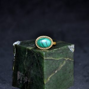 镶绿松石玛瑙铜戒指