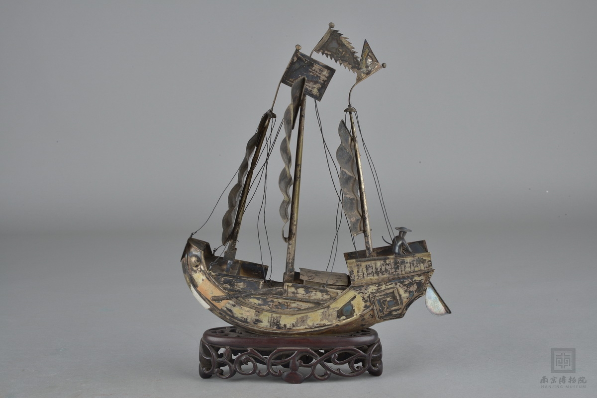 南京博物馆 藏品  民国初银三桅船模