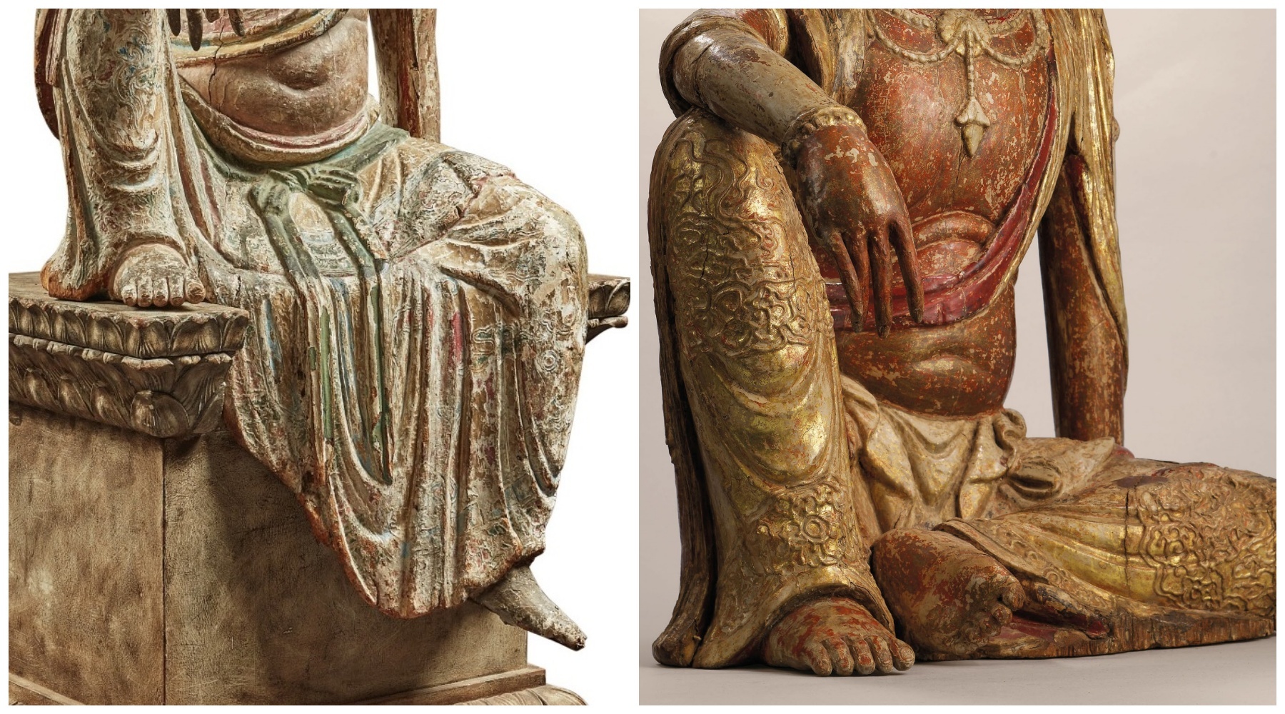  左为苏富比像，右为慈山寺佛教艺术博物馆像照片