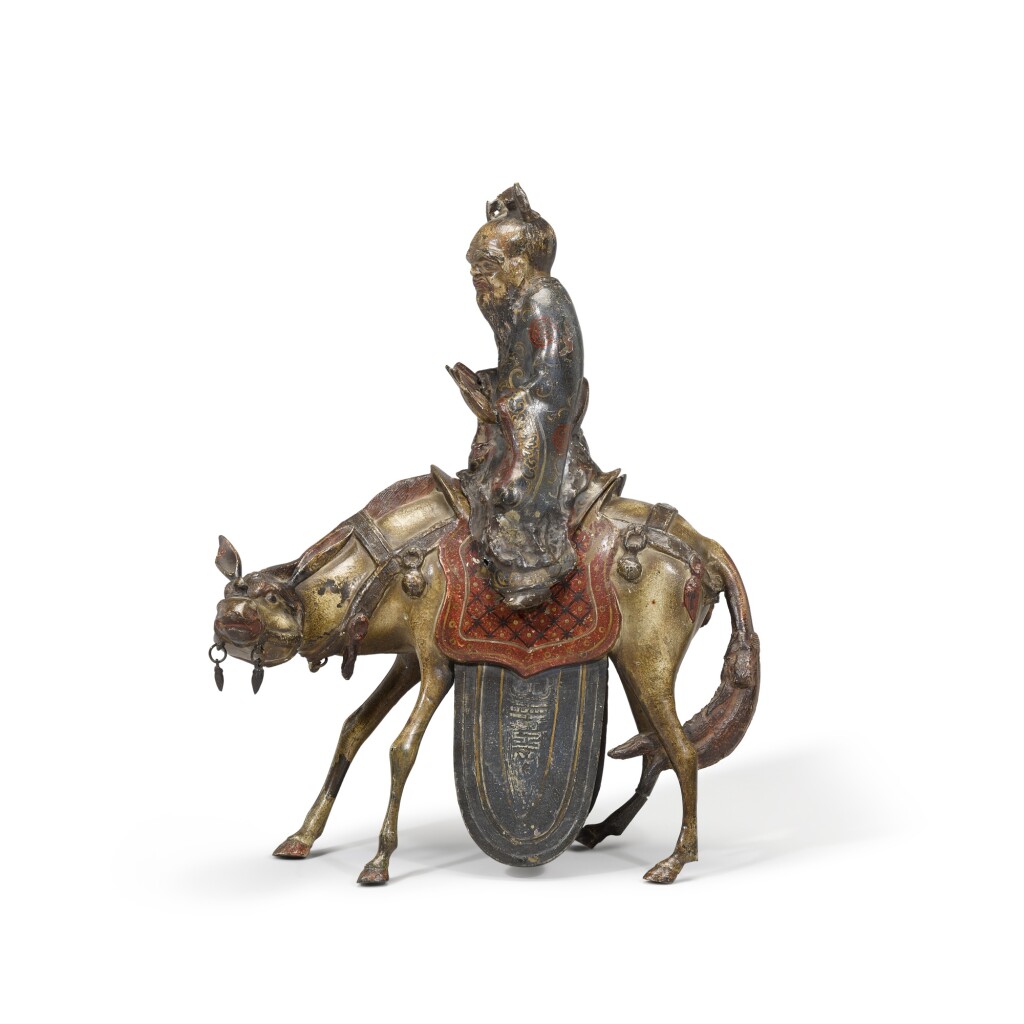 十七世紀 銅加彩張果老騎驢形熏爐