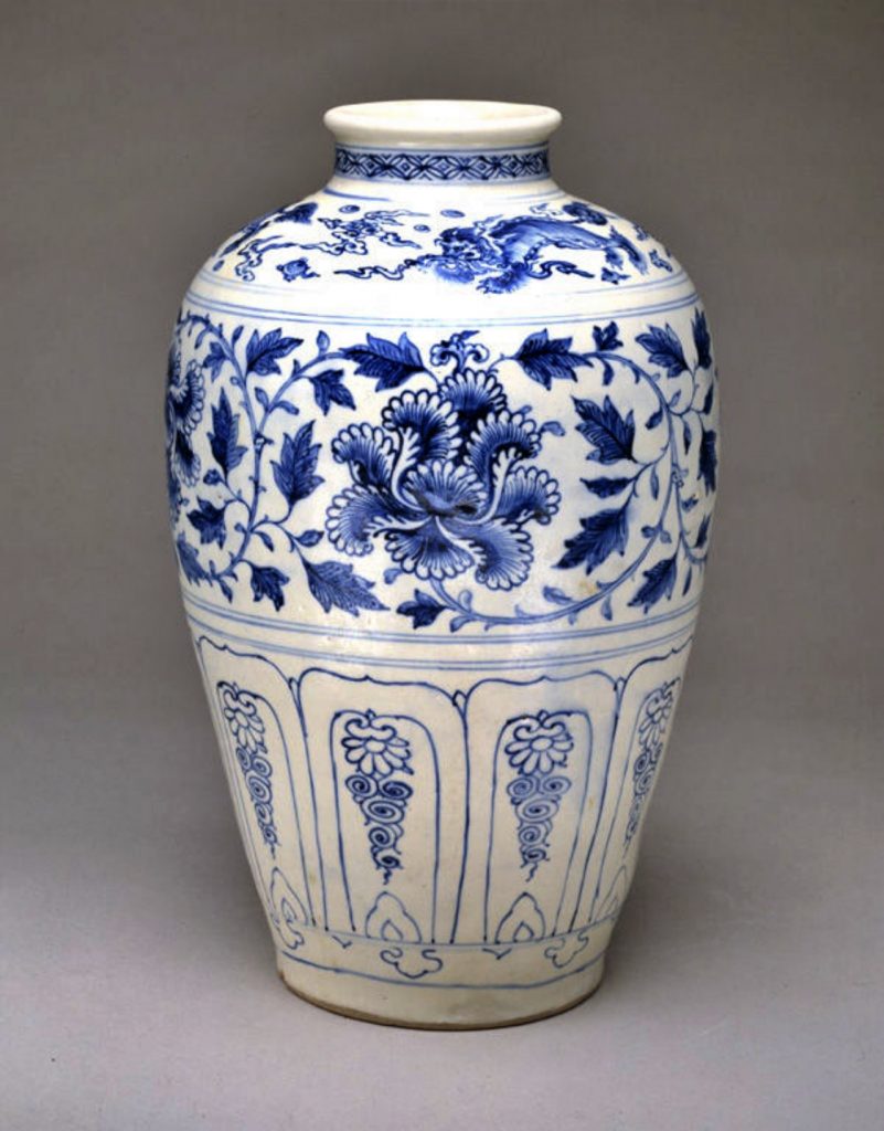 Jar. 15th century. Later Lê dynasty. Stoneware with cobalt pigment under transparent glaze; iron-oxide wash on base. H: 37.0 W: 23.5 D: 23.5 cm. Vietnam. Purchase--Friends of Asian Arts and Smithsonian Collections Acquisition Program F1992.12. Smithsonian's Freer Gallery of Art
