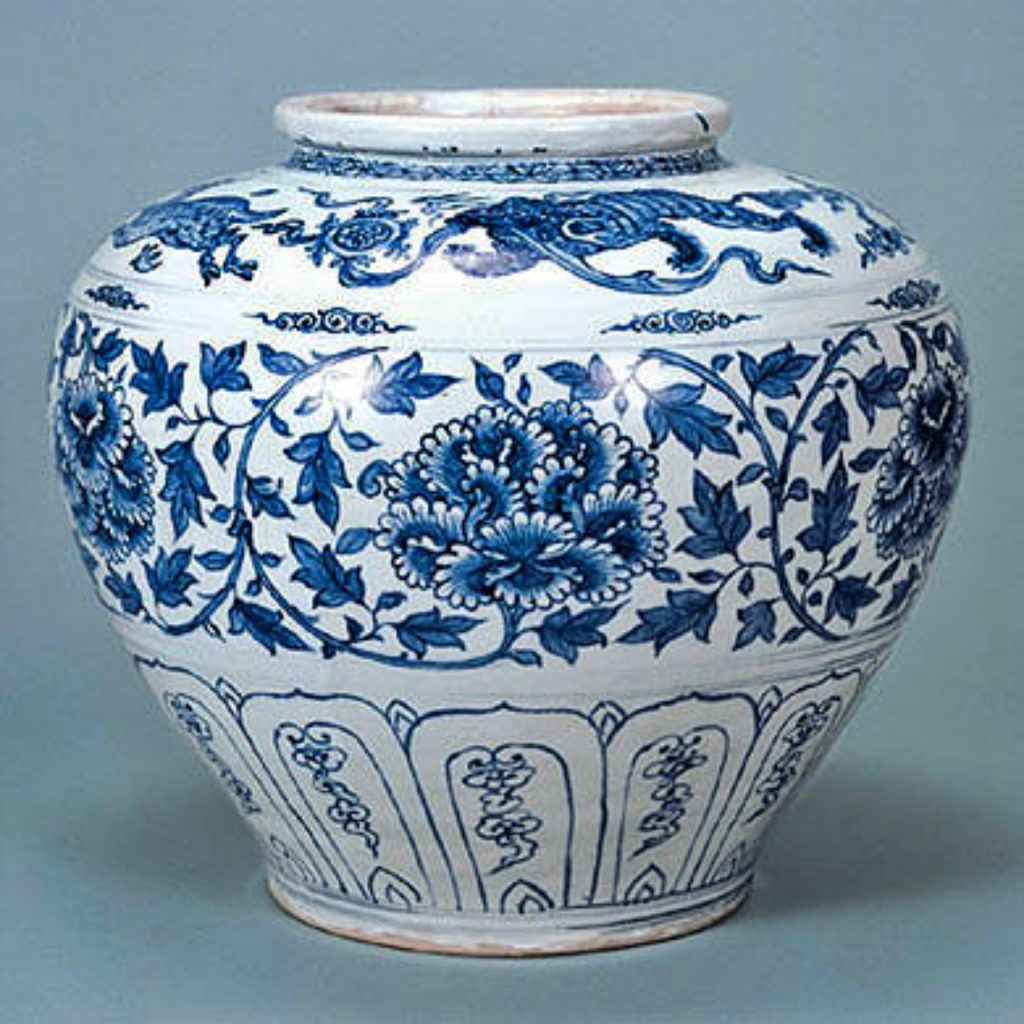 Storage Jar. Vietnam. 15th century. Stoneware painted with underglaze cobalt blue. H. 13 1/8 in. (33.3 cm); D. 14 in. (35.6 cm). Mr. and Mrs. John D. Rockefeller 3rd Collection of Asian Art. 1979.098