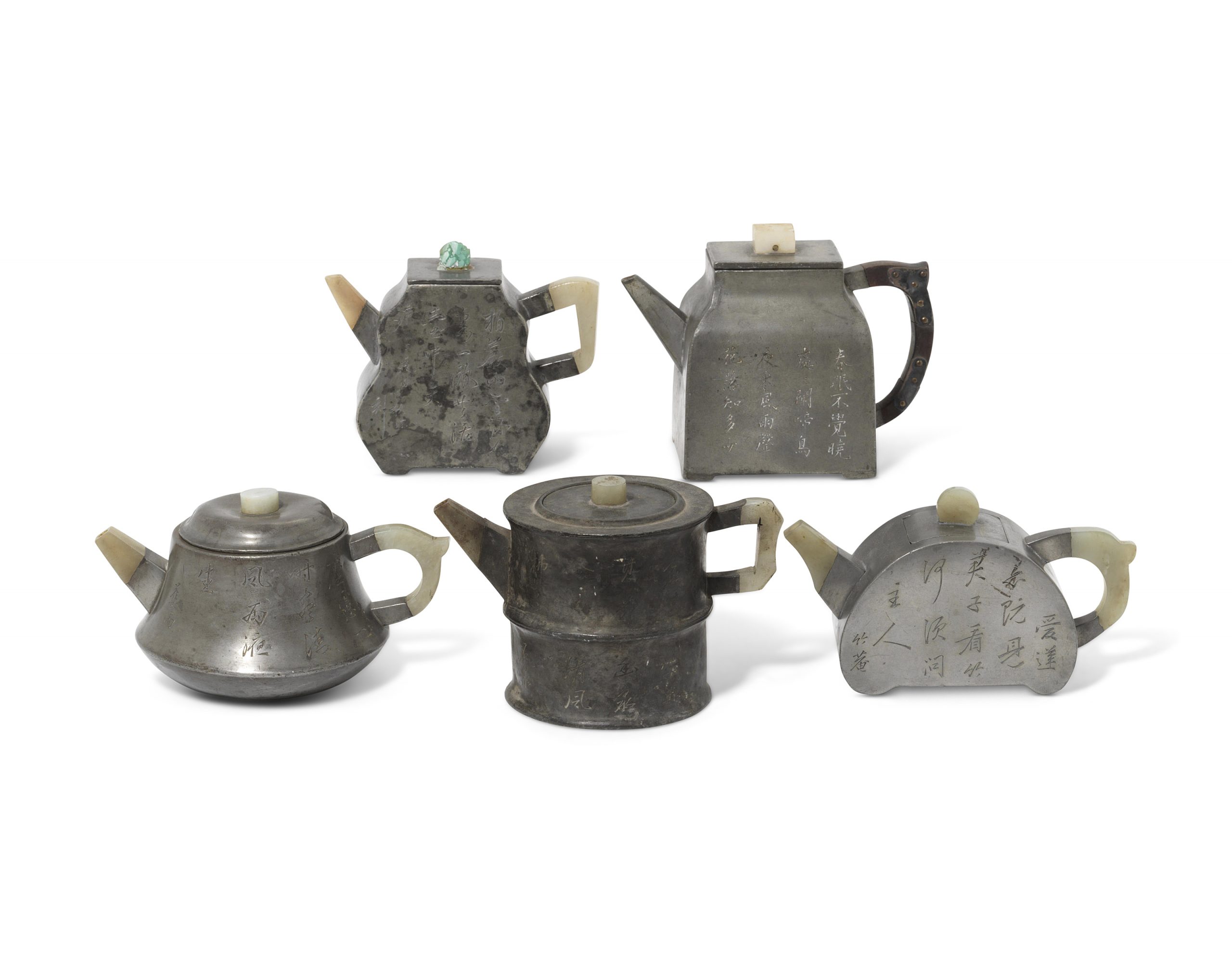 清十九世紀 錫壺一組五件