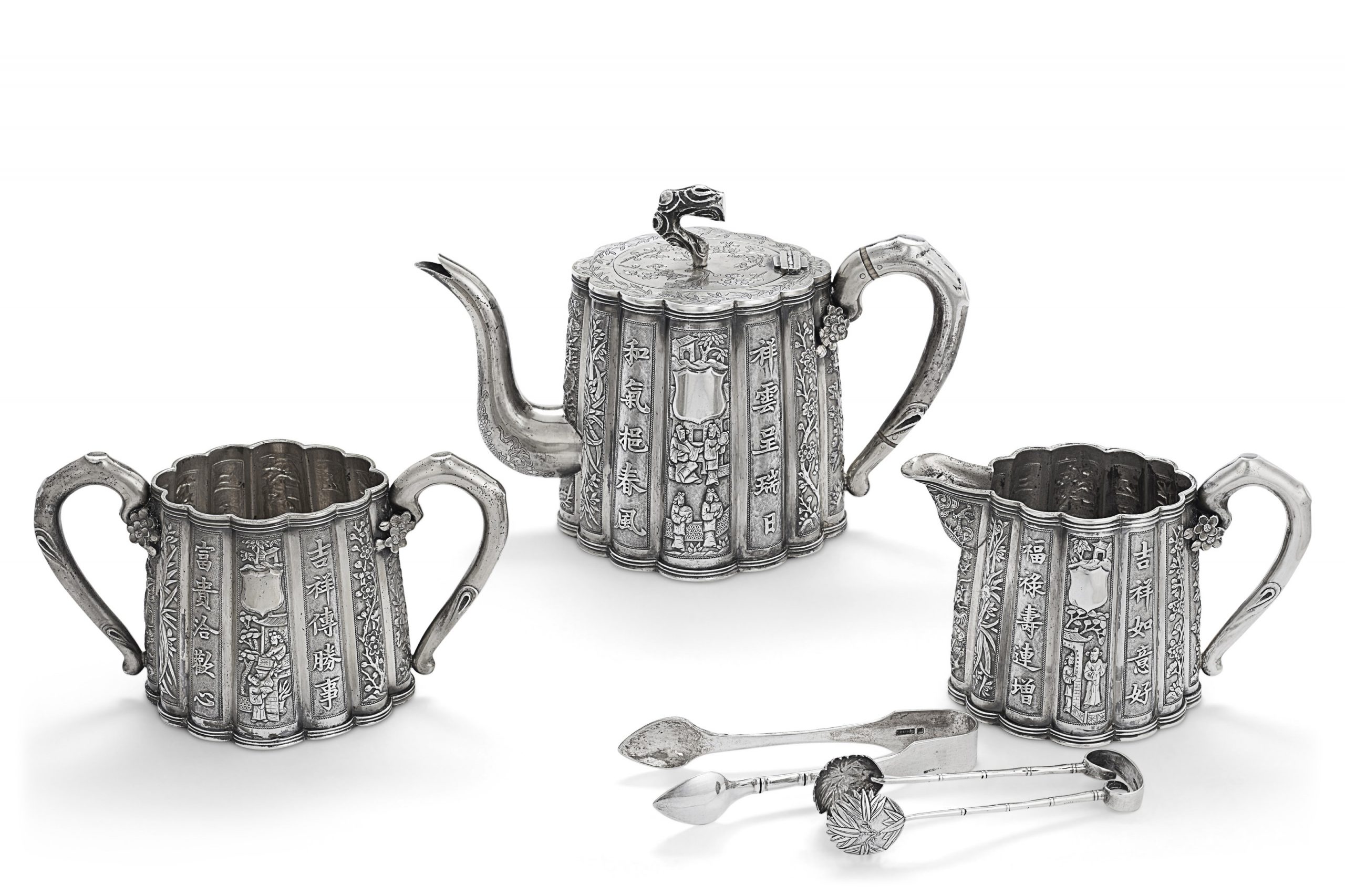 中国出口银质茶具三件套