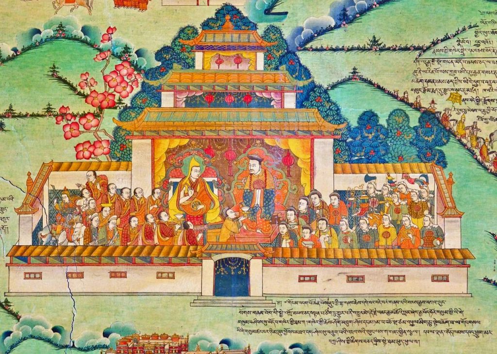 五世达赖喇嘛觐见顺治皇帝（罗布林卡壁画）