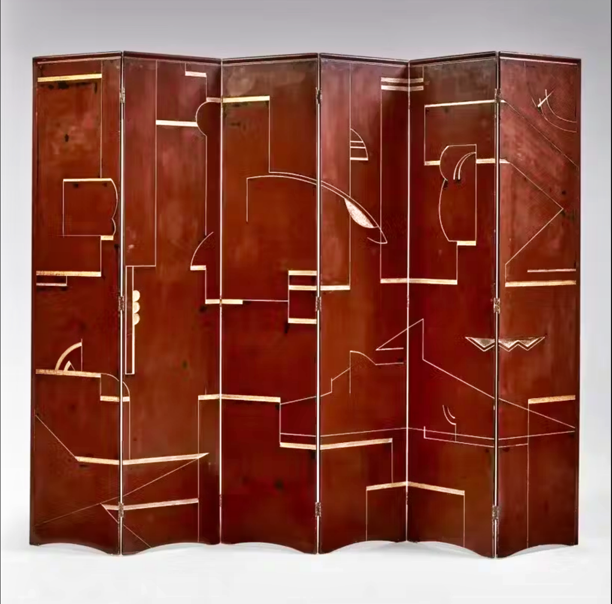 艾琳·格雷 (Eileen Gray)，重要且独特的六屏屏风，约 1921-1923 年。