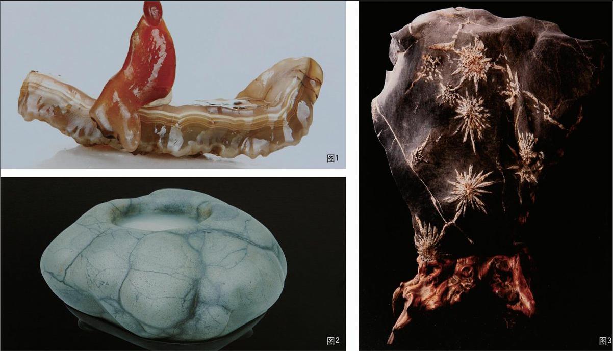 戈壁石（见图1）、西瓜石（见图2）、菊花石（见图3）